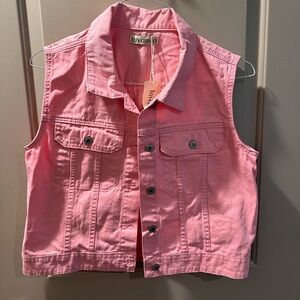 Luvamia Pink Sleeveless Denim Vest
